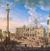 Panini, Giovanni Paolo The Plaza and Church of St. Maria Maggiore oil on canvas